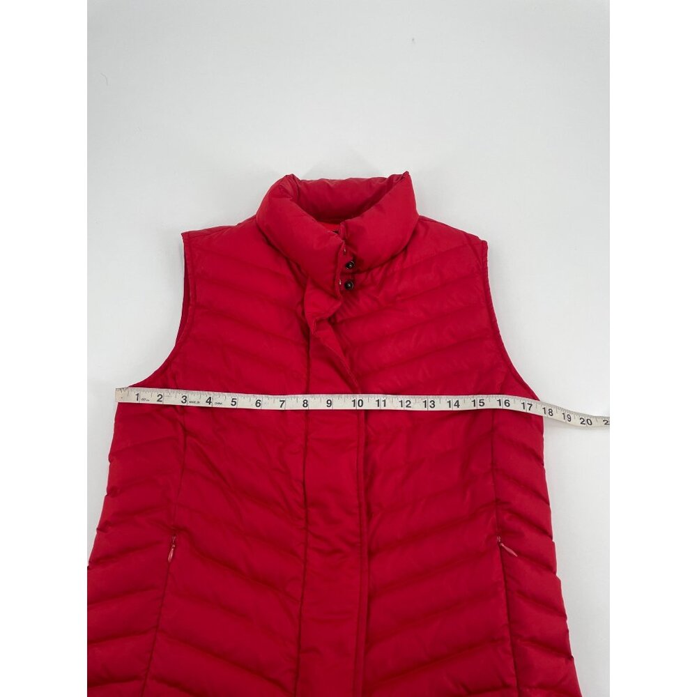 Talbots Womens Small Quilted Down FIll Puffer Vest Lightweight Red Zip Snap - Picture 6 of 7
